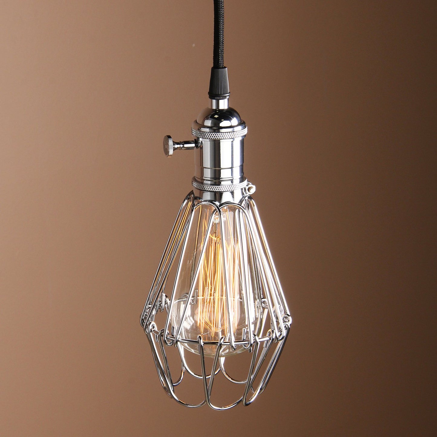 Industrial Retro Loft Bar Metal Cage Hanging Pendant Light Lamp Fixture